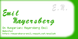 emil mayersberg business card